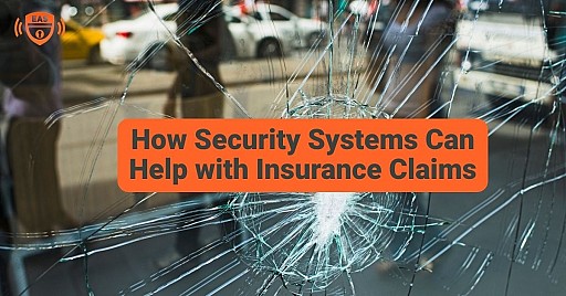 store with broken glass using security cameras for insurance claim in city